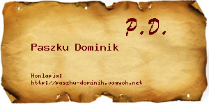 Paszku Dominik névjegykártya